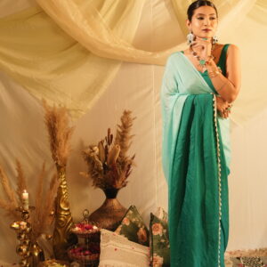 Teal Ocean Saree