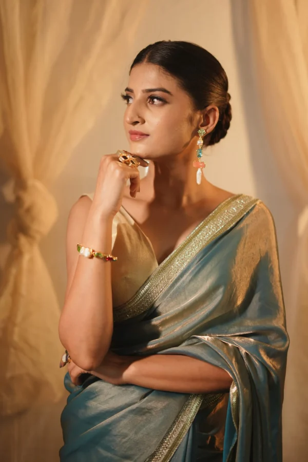 Ash Blue Saree