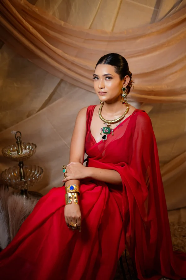 Red Cranberry Saree