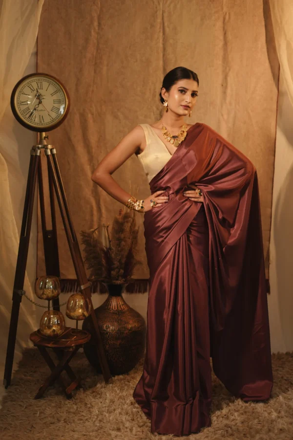 Plum Saree