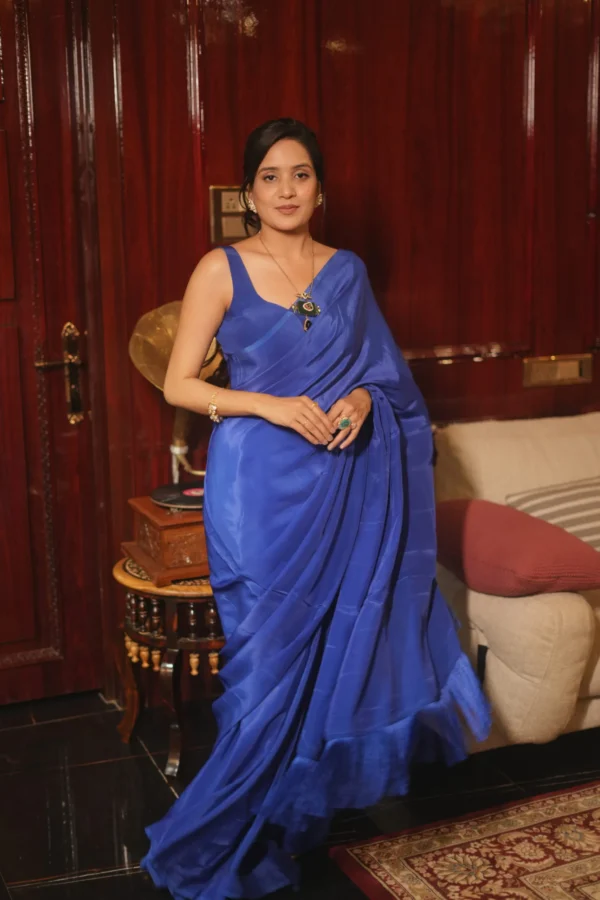 Royal Sapphire Blue Silk Saree