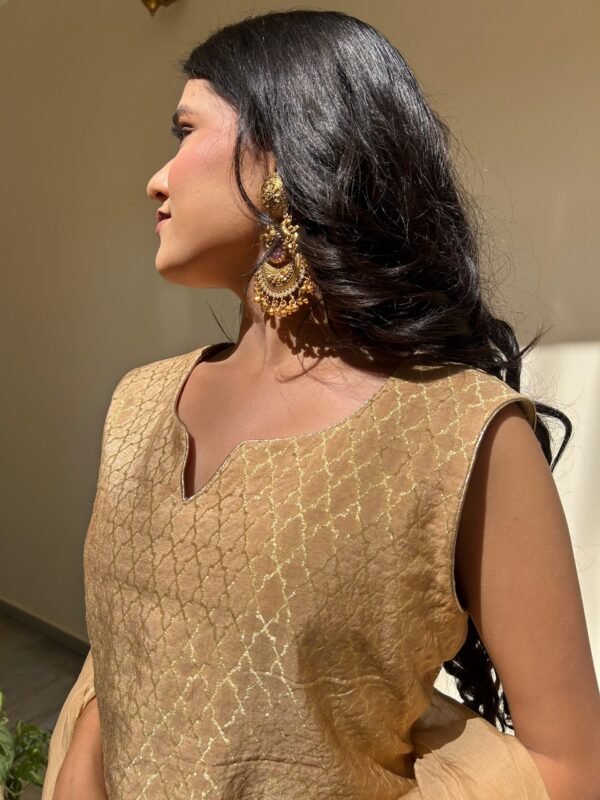 Golden Co-ord Set With Dupatta - Image 4