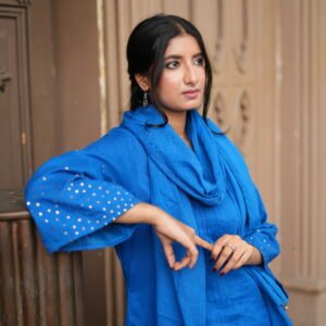 Royal Blue Mul Chanderi Suit