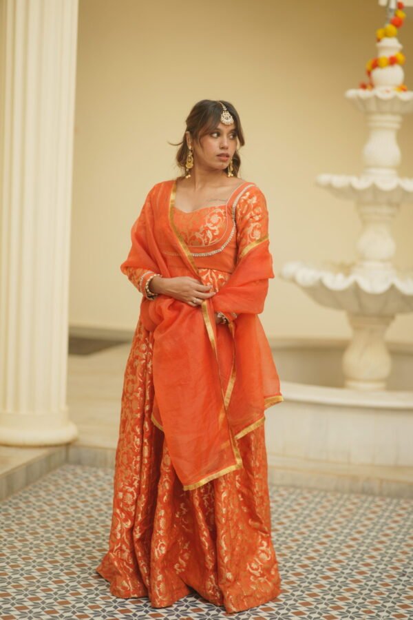 Rust Anarkali Suit Set - Image 6