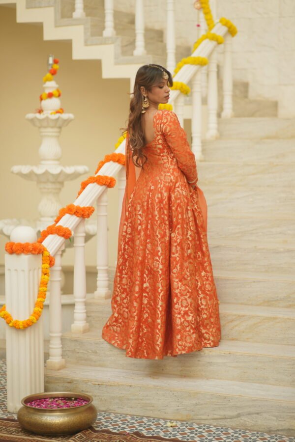 Rust Anarkali Suit Set - Image 5