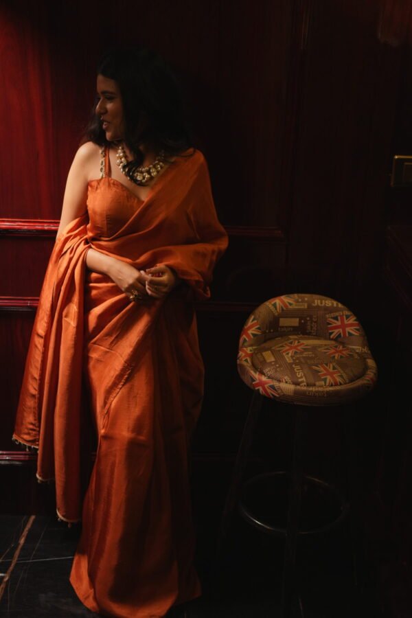 Rustic Charm Handwoven Saree - Image 7