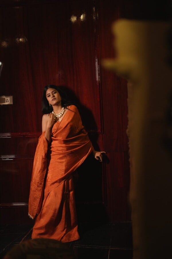 Rustic Charm Handwoven Saree - Image 11