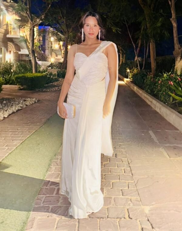 Draped Indo-Western Saree - Image 3