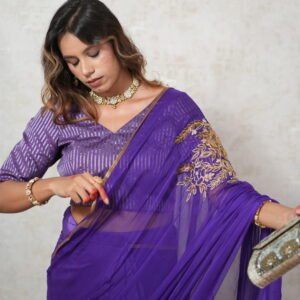 PURPLE CHIFFON SAREE