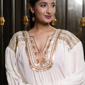 WHITE BOHO STATEMENT TOP